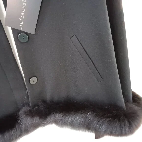 Sofia Cashmere Lined Cape/Coat with Finland Fox Fur NWT - Picture 8 of 8